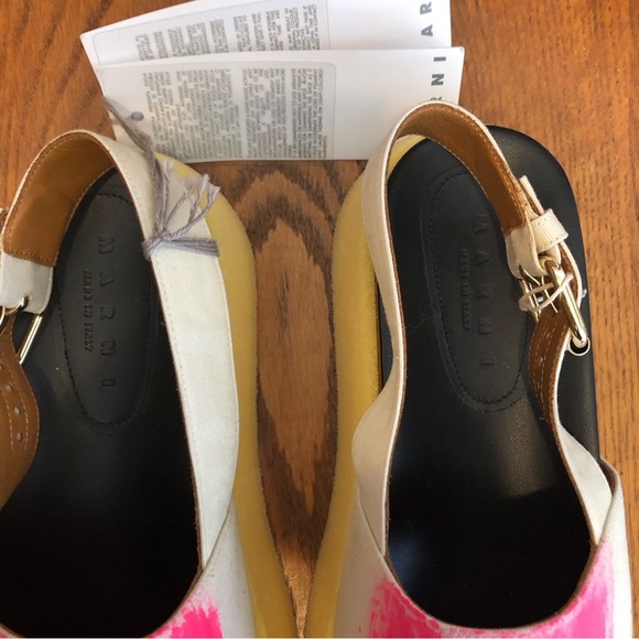 Marni Leather Beige/Hot Pink/Black Sandals, 39/8.5 - Picture 7 of 15